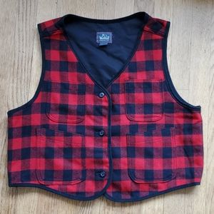 Woolrich Buffalo plaid wool vest XL